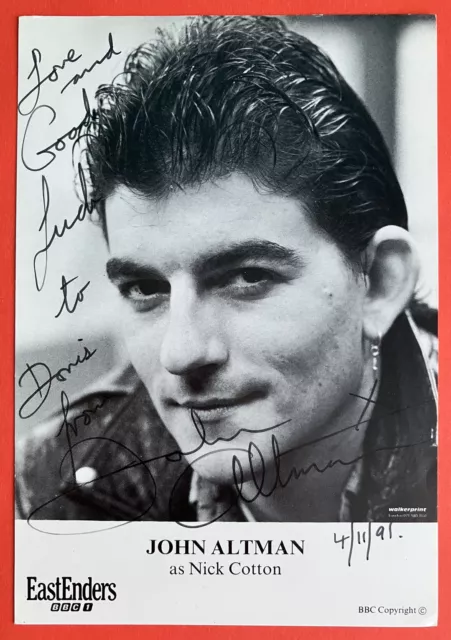 JOHN ALTMAN as Nick Cotton EASTENDERS Hand Signed Autograph Cast Fan Card