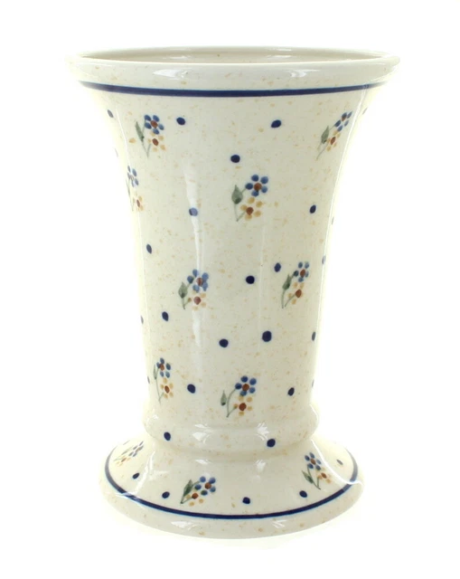 Blue Rose Polish Pottery Country Meadow Small Vase