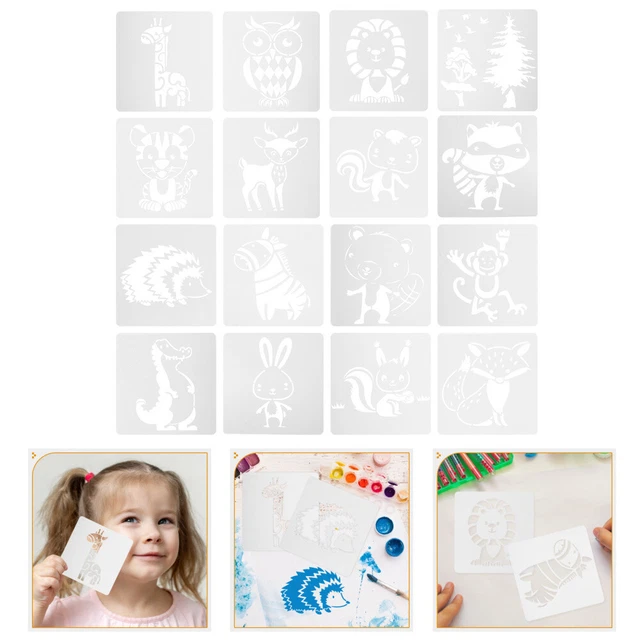 16 Pcs Animal Drawing Template Forest DIY Stencils Paint Child