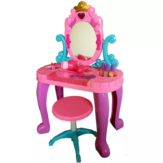 Maquillaje peluquería para niños niñas taburete espejo rosa cosmético