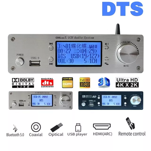HDMI DTS 5.1 Audio Decoder Bluetooth 5.0 Receiver DAC DTS AC3 FLAC APE  4Kx2K HDMI to