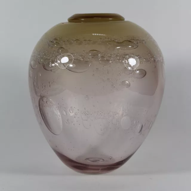 Arlon Bayliss, Handblown Studio Glass Vase with Bubbles. (Blenko Glass Designer)
