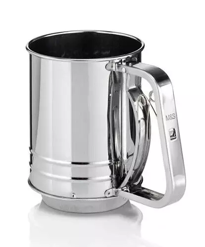 Marks & Spencer Stainless Steel Hand Trigger Flour Sifter Baking Rolling Pastry