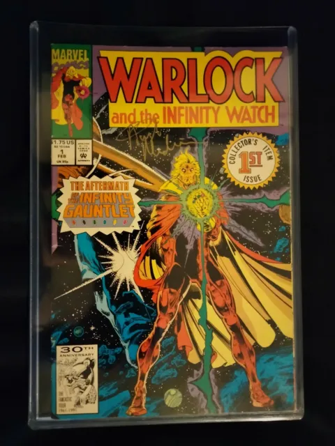Warlock and The Infinity Watch #1,1992 signed Angel Medina, Infinity Gauntlet