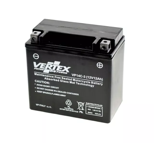 Vertex Battery For Harley Davidson XL 883 C Sportster Custom 2009