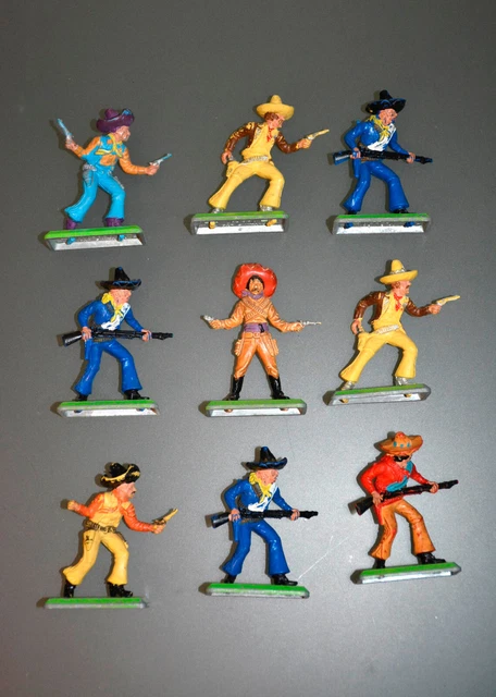 Figurines Starlux 1/32 Western Cowboys Mexicains - Lot Avec Fusil, Mandoline, Sabre - Occasion