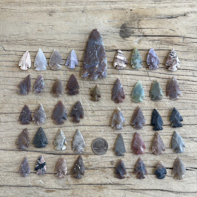 Lot Of 42 Native American Western Arrowheads Replica DIY Jewelry Project (42B)