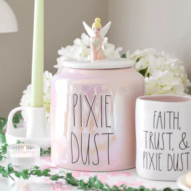 NEW | Rae Dunn | Disney Collection | Luster Dusty Pink Cookie Jar Tinkerbell