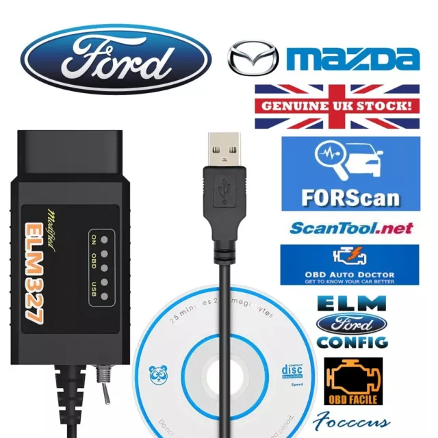 G6 Modified ELM 327 USB Ford Elmconfig Focccus Forscan Focus Smax Mondeo Fiesta