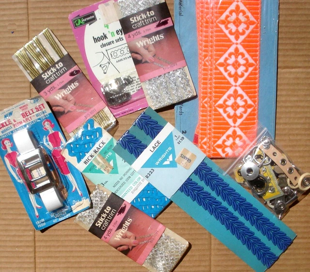 Lote vintage de adornos artesanales y de costura Snaps Hooks