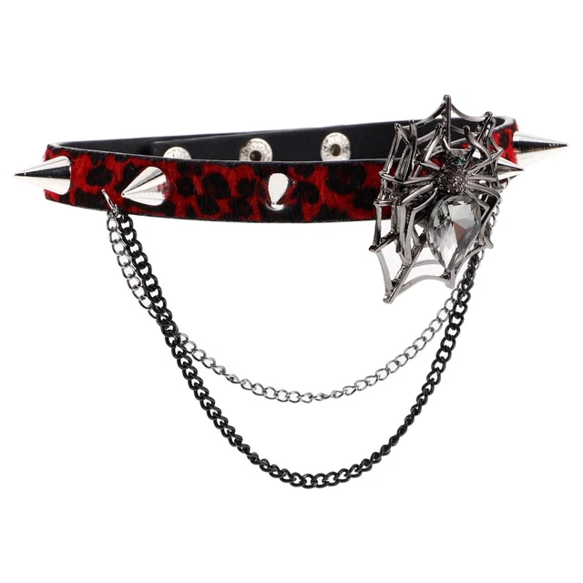 Set De 3 Colliers Gothiques Punk En Cuir Noir Avec Anneaux Métal - Choker Réglable Pour Femmes Et Filles