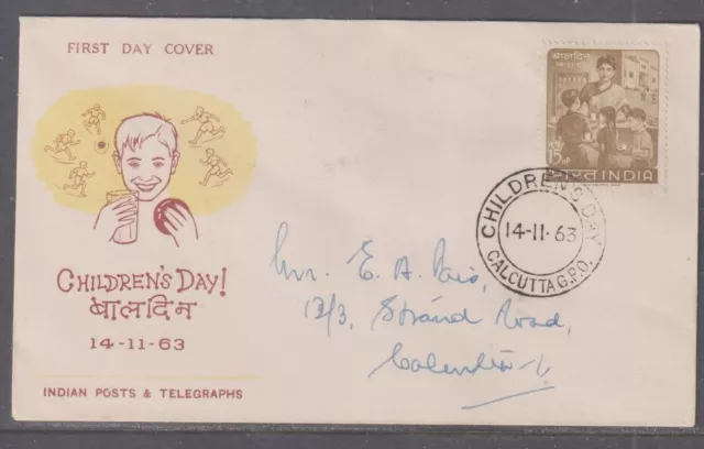 India 1963 Children's Day Addressed First Day Cover
