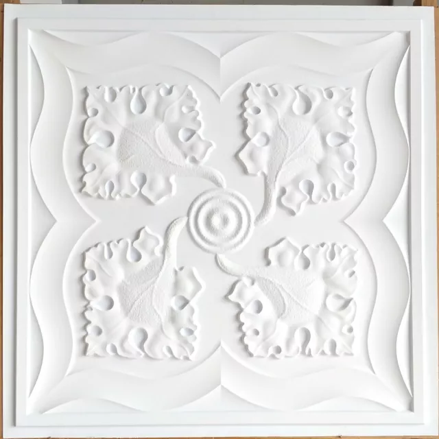 Ceiling tiles Faux tin white matt decor restaurant bar saloon wall panel PL64