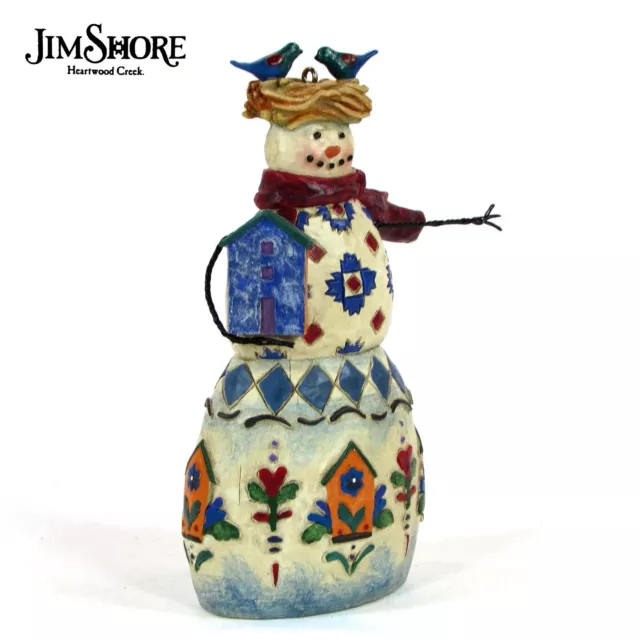 Jim Shore LARGE SNOWMAN 5.5" Ornament Figurine Birdhouse 113111 Christmas 2003