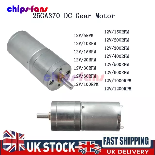 DC12V 30/60/600RPM Powerful Torque Micro Speed Reduction Gear Box Motor UK