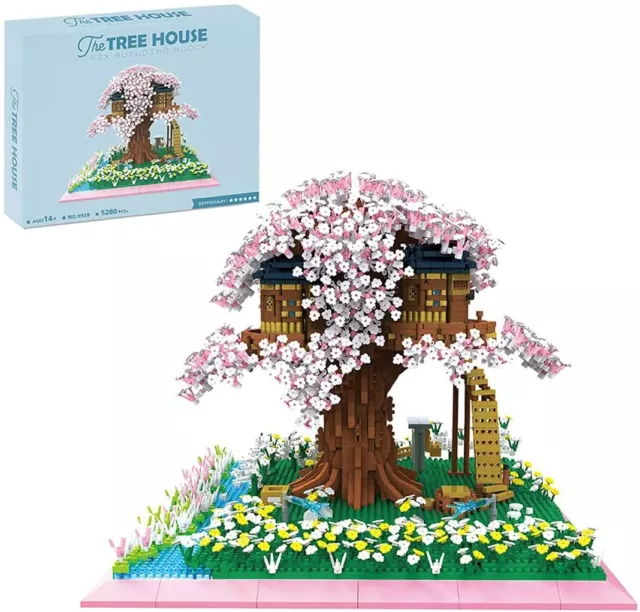 Myste Architecture Jeu de Construction, 5280 Pièces Modular Cerise dhiver Cabane