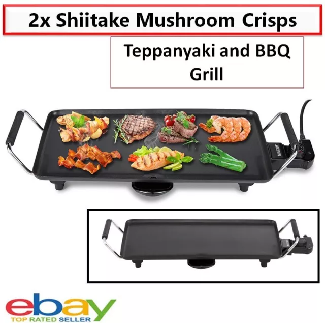 Electric Teppanyaki BBQ Grill 2000W Tough Non-stick Hot Plate Griddle Smokeless