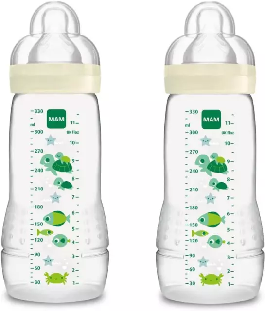 MAM Easy Active, Biberon da 330 ml 4+ mesi - Colori assortiti