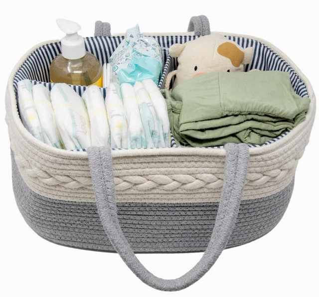 Baby Diaper Caddy Organizer Basket Wipes Bag Newborns Infant Nursery Storage Bin 3