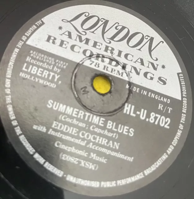 Rare78 Eddie Cochran Summertime Blues/love Again London Vg+