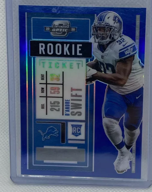 D'andre Swift 2020 Panini Contenders Optic Rookie Ticket Blue Prizm Rc #D 24/99