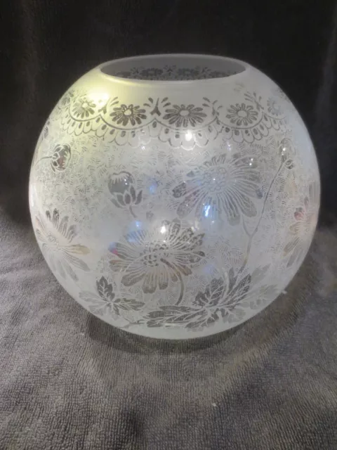 Superb Original Veritas Victorian Antique Acid Etched Duplex Oil Lamp Shade