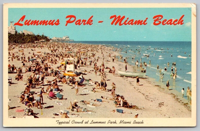 Lummus Park Miami Beach Florida Scenic Coastlal Landmark Chrome Postcard