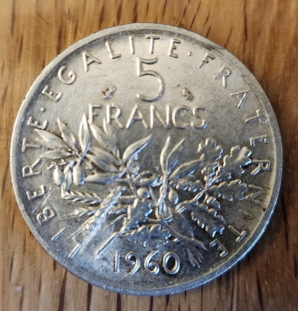 Pièce 5 francs argent semeuse 1960