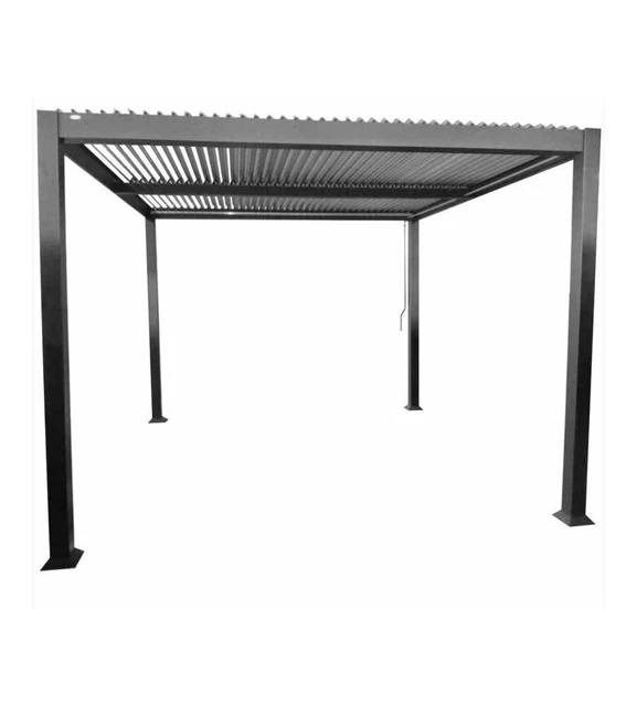 GAZEBO PERGOLA BIOCLIMATICA Da Esterno "Solanum Deluxe" Antracite In