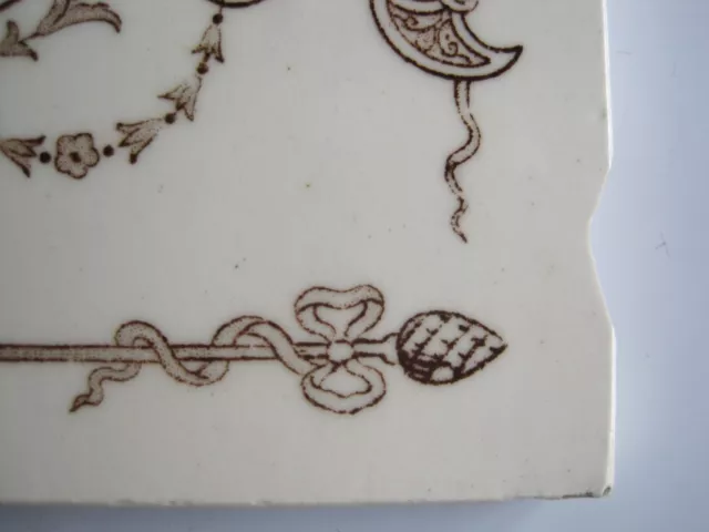 ANTIQUE VICTORIAN 6" AESTHETIC TRANSFER PRINT TILE - WEDGWOOD c1880 T279 3