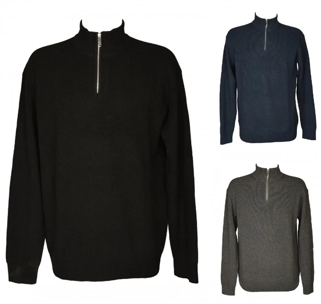 Pull Col Zip En Laine Blanche Enzo Di Capri Taille XL - Neuf Avec étiquettes - Très Chaud