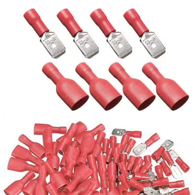 100Pc Assorted Fully Insulated Electrical Male Female Crimp Connectors Wire Kits