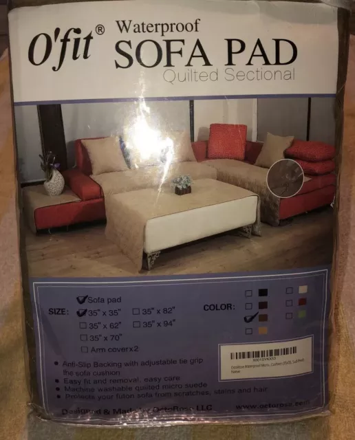 New O'fit Micro Suede Sofa Set Cushion Pad Quilted Sectional Light Brown 35 X 35