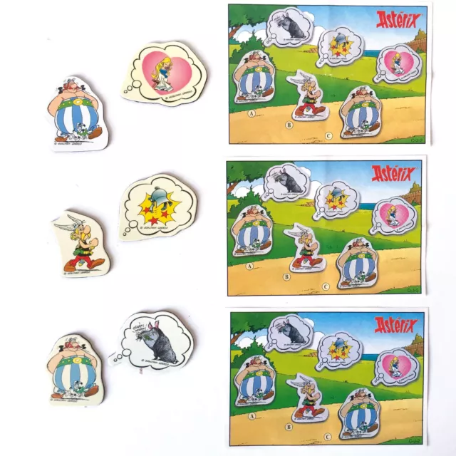 ASTERIX - KINDER MERENDERO ITALY 2005 - n. 6 CALAMITE MAGNET + 3 BPZ - OBELIX