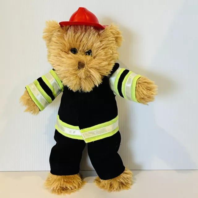 Plush Teddy Bear Fireman 29cm Soft Fluffy Light Brown Fur With Trousers Coat