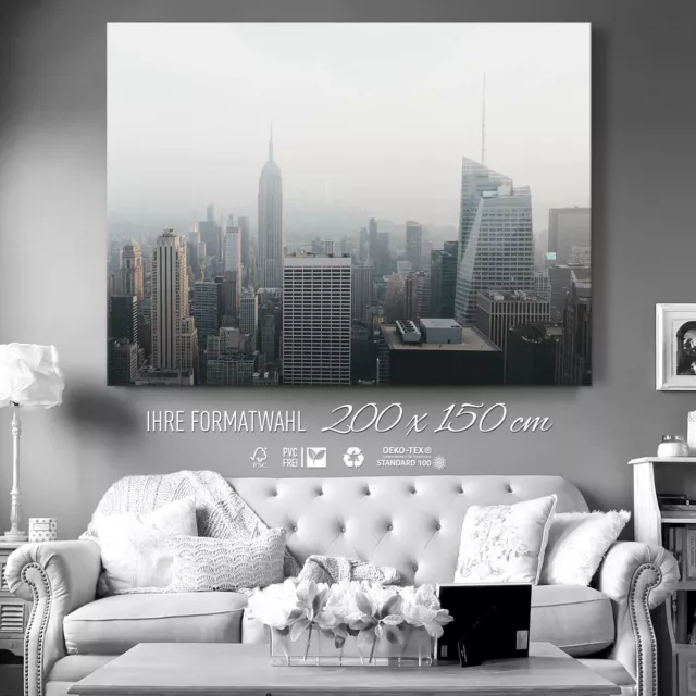Modernes Wandbild Skyline New York im Nebel als Leinwand, Acrylglas, Dibond Bild