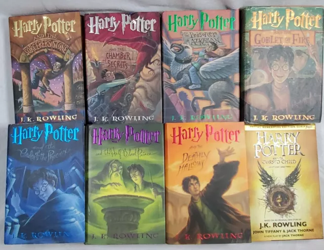 Harry Potter Books 1-7 + Cursed Child Hardcover Rowling Jackets Complete Series