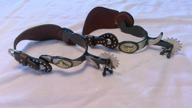 Sterling Silver Western spurs with spur straps