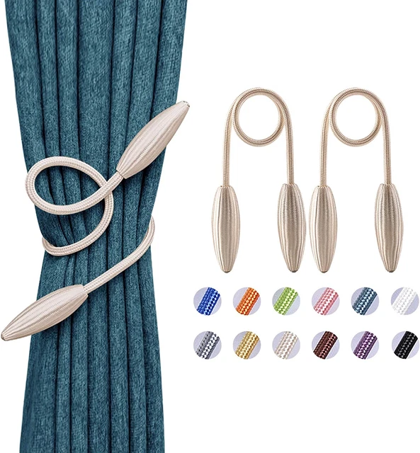 2 Pack DIY Curtain Tiebacks Clips Crystal Decorative Creative Twist Drape Tie Ba
