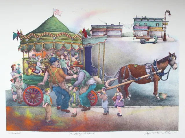 Seymour Rosenthal, The Merry Go Round, Lithograph, signed and numbered in pencil
