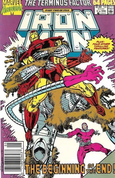 Iron Man, The Invincible #11 ANNUAL Marvel Comics Newsstand 90 (VF 8.0/Stock)
