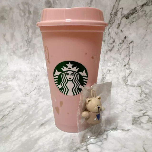 STARBUCKS JAPAN VALENTINE'S Day 2024 Pink Reusable Cup Bearista Hole