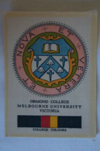 Vintage-1915-Wills Silk-School Crests- Ormond College - Melbourne University
