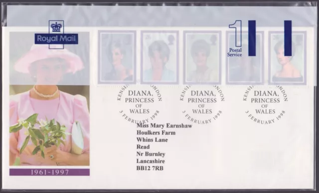 GB 1998 DIANA, PRINCESS of WALES COMMEMORATION Royal Mail FDC Kensington H/S