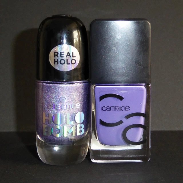 ESSENCE Holo bomb 03 Holol & CATRICE 162 Plummy yummy - lila Nagellack hologramm