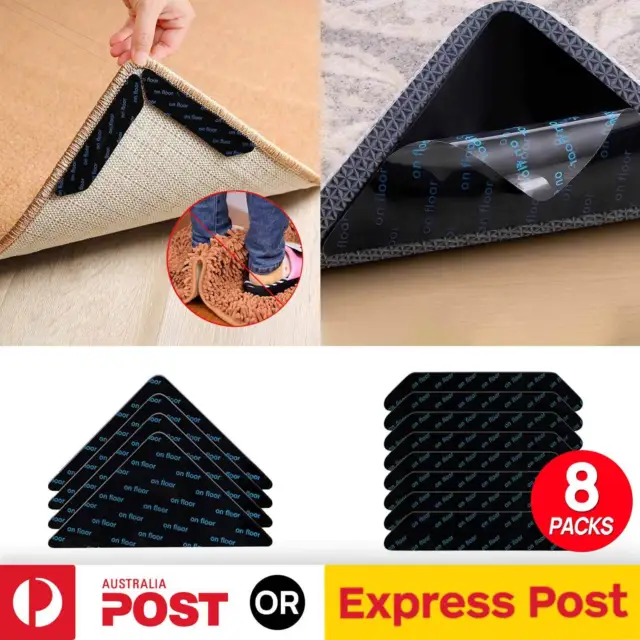 8x Non-Slip Rug Grippers Reusable Washable Carpet Mat Gripper for Anti-Skid | AU