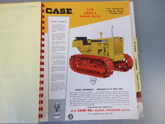 Case 310G Crawler Tractor Sales Sheet from Dealer Catalog 2 Page