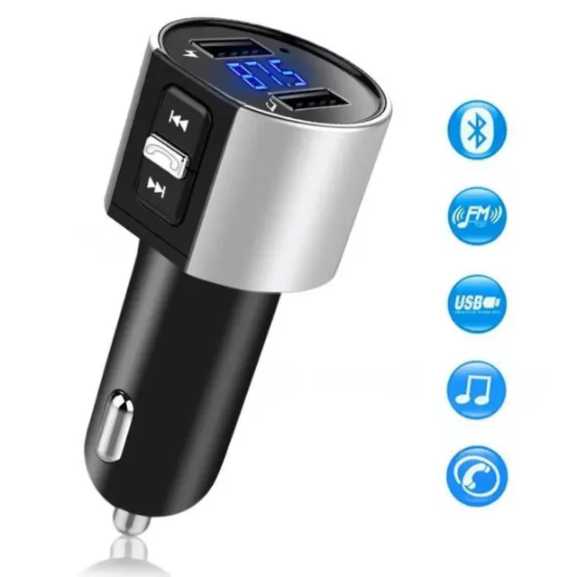 Transmetteur FM Bluetooth Récepteur sans fil Bluetooth Lecteur MP3 avec 5V/2.4