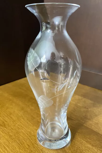 Lenox Etched Glass Bud Vase ~7” Signed