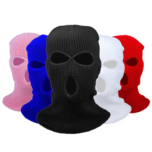 3Hole Knitted Full Face Cover Ski Mask Winter Balaclava Warm Knit Full Face M F3